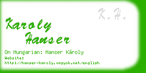 karoly hanser business card